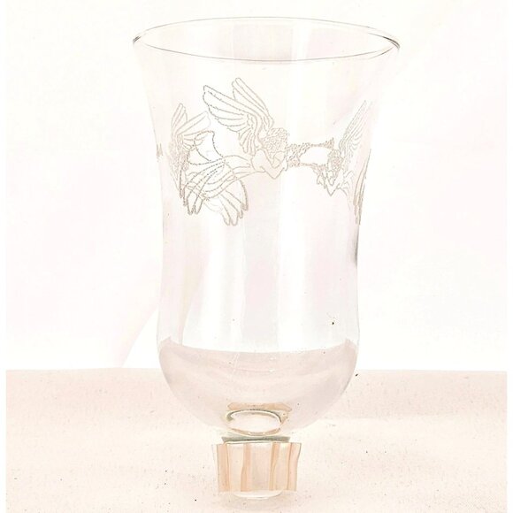 Homco Christmas Angel Sconce Votive Candle Holders 6" etched holiday cottagecore - Picture 2 of 7